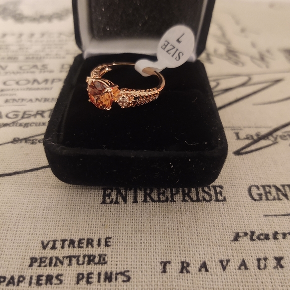 Orange and gold ring size 7 - Picture 2 of 2